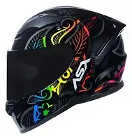 Capacete Asx City (Brilho) Flowers Preto/Color (58) ++