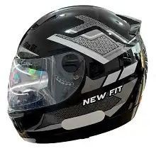 Capacete Ebf (Brilho) New Fit Shift Preto/Prata (56) ++