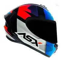 Capacete Asx Draken (Brilho) Striker Preto/Azul/Vermelho (60) ++