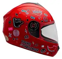 Capacete Fly Young Hg (Brilho) Live (Infantil) Vermelho (54) ++