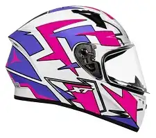 Capacete Ebf (Brilho) X Troy Ff 526 Crush Branco/Roxo/Rosa (56) ++