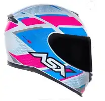 Capacete Asx Eagle (Brilho) Fast Branco/Rosa/Azul (56) ++