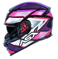 Capacete Asx Eagle (Brilho) Sv Fast (C/Oculos) Preto/Lilas/Rosa (56) ++