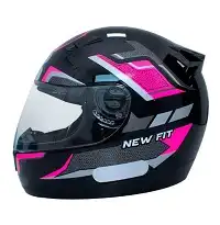 Capacete Ebf (Brilho) New Fit Shift Preto/Rosa (56) ++