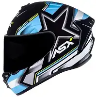 Capacete Asx Draken (Brilho) Pilot "1 Argentina" Preto/Azul/Amarelo (60) ++
