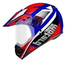 Capacete Ebf (Brilho) Super Motard Action Azul Twister/Vermelho (58) ++