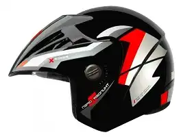 Capacete Ebf (Brilho) Thunder Open Steel Preto/Vermelho (Aberto) (56) ++