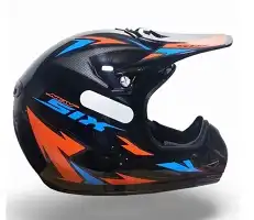 Capacete Ebf (Brilho) Six Muck (Cross) Preto/Laranja (58) ++
