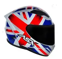 Capacete Asx City (Brilho) Kingdom Branco/Vermelho/Azul (58) ++