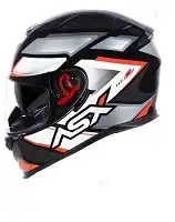 Capacete Asx Eagle (Brilho) Sv Fast (C/Oculos) Preto/Cinza/Vermelho (60) ++