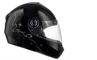 Capacete Fly Young Hg (Brilho) Belle (Infantil) Preto/Prata (54) ++