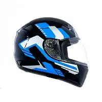 Capacete Fly F9 Hg (Brilho) Match Preto/Azul (60) ++