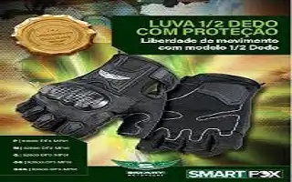 Luva Smartfox Meio Dedo (C/Proteção) Preto (G) ++