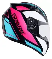 Capacete Ebf (Brilho) New Spark Mixed Blue Preto/Rosa/Azul/Branco (56) ++