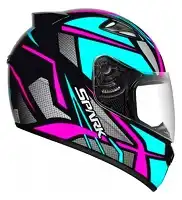 Capacete Ebf (Brilho) Spark Spider Preto/Rosa/Tifany (58) ++
