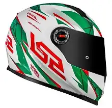 Capacete Ls2 Ff 358 (Brilho) Classic Evo Draze Branco/Vermelho/Verde (58) ++