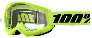 Oculos 100% (Anti - Embaçante C/Pino Tear Off) Strata 2 Goggle Lente Cristal (Verde Neon) ++