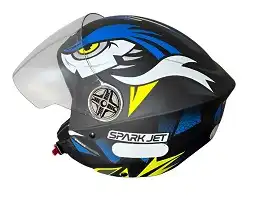 Capacete Ebf (Fosco) Spark Jet Dragon Preto Fosco/Azul (Aberto) (58) ++