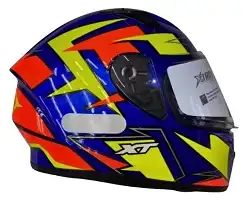 Capacete Ebf (Brilho) X Troy Ff 526 Crush Azul Twister/Amarelo/Laranja (58) ++