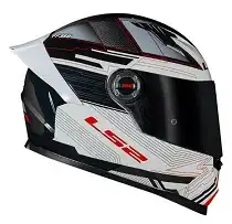 Capacete Ls2 Ff 358 S (Brilho) Classic Digital Branco/Preto/Vermelho (60) ++