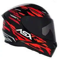 Capacete Asx City (Brilho) Arrow Preto/Grafite/Vermelho (56) ++