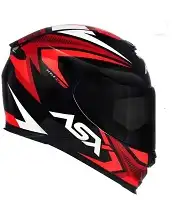 Capacete Asx Eagle (Brilho) Street Preto/Vermelho/Branco (60) ++
