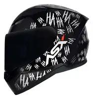 Capacete Asx City (Brilho) Fun "Hahaha" Preto/Branco (58) ++