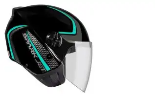 Capacete Ebf (Brilho) Spark Jet Speed Preto/Prata/Tifany (Aberto) (56) ++