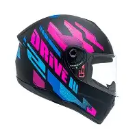 Capacete Drive 2 Hg (Fosco) Atitude Preto Fosco/Rosa (56) ++