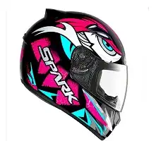 Capacete Ebf (Brilho) New Spark Dragon Preto/Rosa (56) ++
