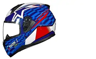 Capacete Race Tech (Brilho) Sector Grid "França" Azul/Branco (58) ++