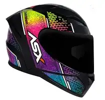 Capacete Asx City (Brilho) Storm Preto/Colors (56) ++