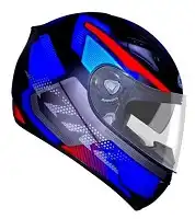 Capacete Ebf (Fosco) X Troy Furious (C/Oculos) Preto Fosco/Azul (58) ++