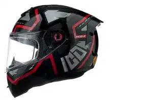Capacete Peels Icon (Brilho) Pro Rush (C/Oculos) Preto/Vermelho (58) ++