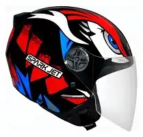 Capacete Ebf (Fosco) Spark Jet Dragon Preto Fosco/Vermelho (Aberto) (58) ++