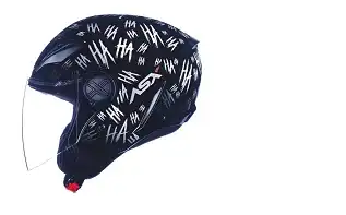 Capacete Asx City (Brilho) Air Fun "Hahaha" Preto/Branco (Aberto) (58) ++