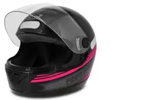 Capacete Ebf 7 (Brilho) Carbon Preto/Rosa (58) ++
