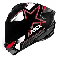 Capacete Asx Draken (Fosco) Pilot "1" Preto Fosco/Cinza/Vermelho (58) ++