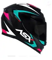 Capacete Asx Eagle (Brilho) Street Preto/Tiffany/Rosa (56) ++
