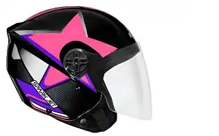 Capacete Ebf (Brilho) Spark Jet Galaxy Preto/Rosa (Aberto) (56) ++