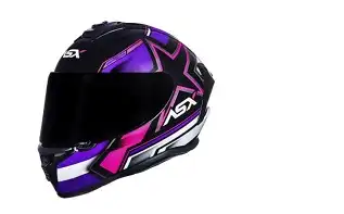 Capacete Asx Draken (Brilho) Pilot "1"  Preto/Lilas/Rosa (58) ++