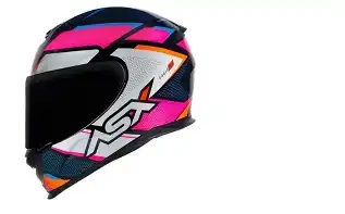 Capacete Asx Eagle (Brilho) Fast Preto/Rosa/Branco (56) ++