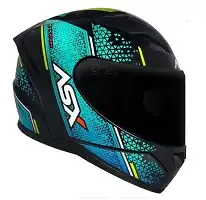 Capacete Asx City (Brilho) Storm Preto/Tifanny/Amarelo (58) ++