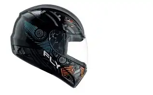 Capacete Fly F9 Hg (Brilho) Motor Preto/Laranja (58) ++