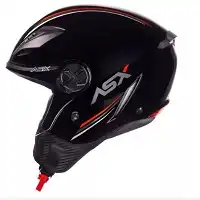 Capacete Asx City (Brilho) Air Solid Preto (Aberto) (58) ++