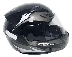 Capacete Ebf E08 (Brilho) Fast Escamoteavel Preto/Prata (61) ++