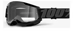 Oculos 100% (Anti - Embaçante C/Pino Tear Off) Strata 2 Goggle Solar Eclipse Lente Cristal (Preto) ++