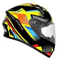 Capacete Ebf X Troy Ff 526 (Brilho) Rage Preto/Amarelo/Azul (58) ++