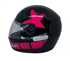 Capacete Ebf 7 (Brilho) Antares Preto/Rosa (58) ++