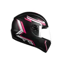 Capacete Fly F9 Hg (Fosco) Hans Preto Fosco/Rosa (58) ++